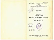 Römeris, M. Lietuvos konstitucinės teisės paskaitos. D. 1. Kaunas: Vytauto Didžiojo universiteto Teisių fakultetas, 1937.
