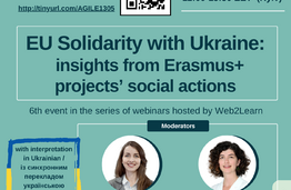 Kviečiame dalyvauti nuotoliniame seminare „EU solidarity with Ukraine: Insights from Erasmus+ projects’ social actions“